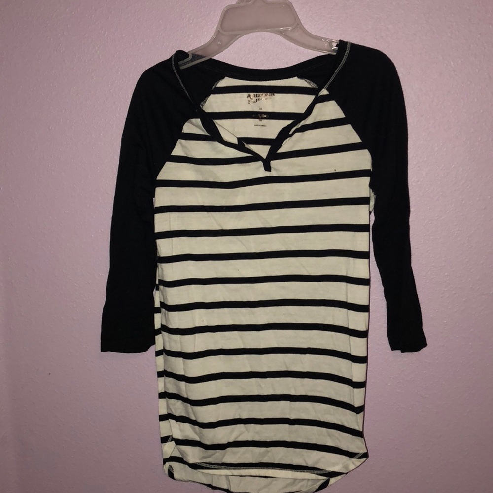 Striped baseball tee